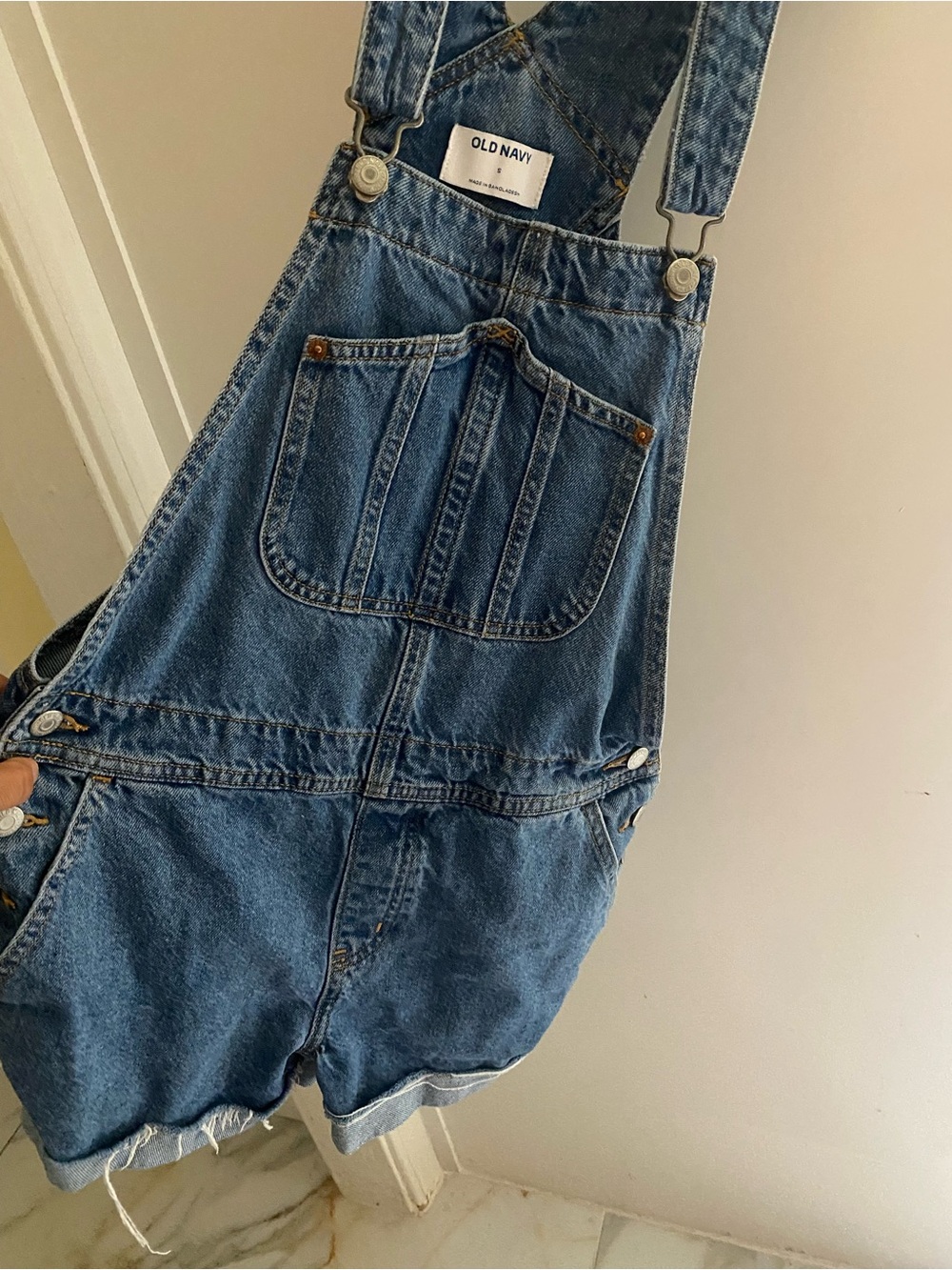 Old Navy Denim Blue Women's Short Overalls - Picture 5 of 7